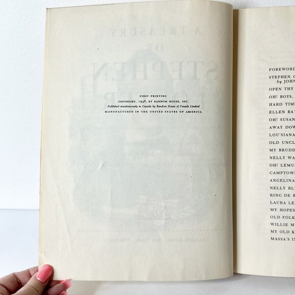 First Printing, A Treasury of Stephen Foster, Music HC 1946 Illus William Sharpe - Picture 6 of 10